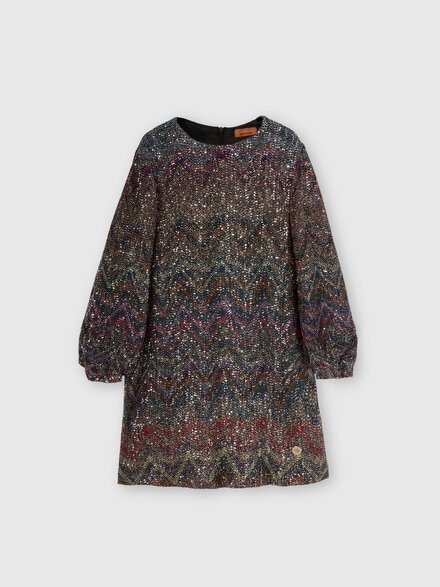 Dress in viscose-lamé blend, Multicoloured  - KS25WG02BV00IXSM923