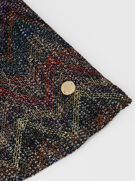 Dress in viscose-lamé blend, Multicoloured  - KS25WG02BV00IXSM923