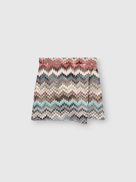Viscose wrap skirt with zigzag pattern, Multicoloured  - KS25WH00BV00IFSM923