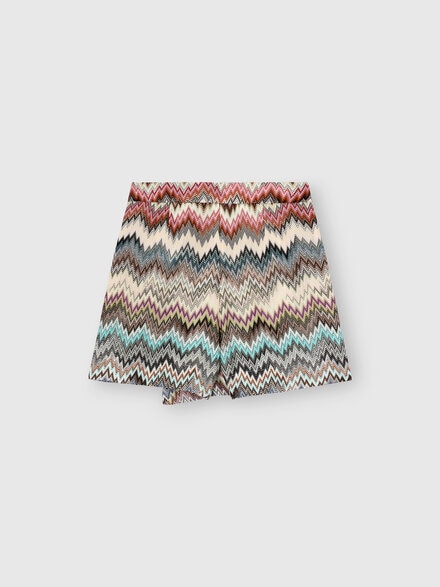 Gonna a portafoglio in viscosa zig zag, Multicolore  - KS25WH00BV00IFSM923