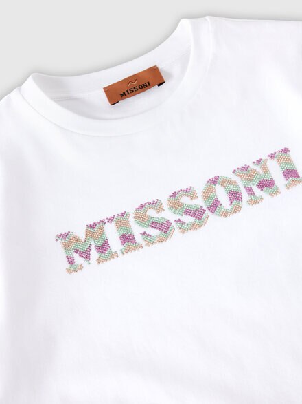 T-shirt in 100% cotone, Bianco  - KS25WL02BV00IFS019E