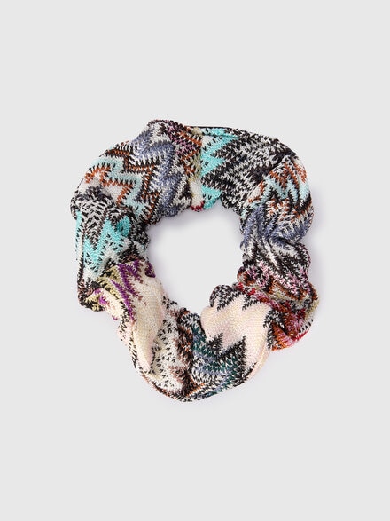 Viscose zigzag scrunchie, Multicoloured  - KS25WS05BV00IFSM923