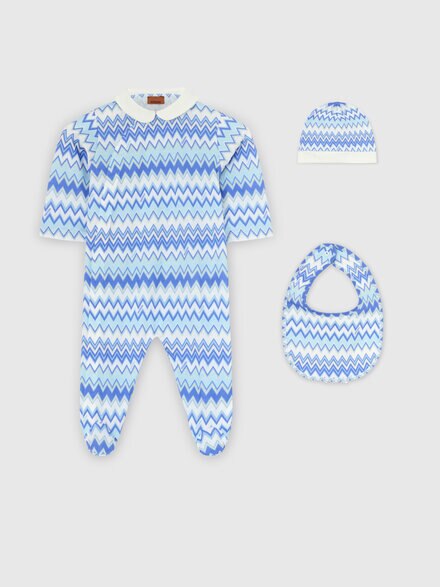 3-piece set in pure cotton, White & Blue - KS25WU01BV00IGS72KG