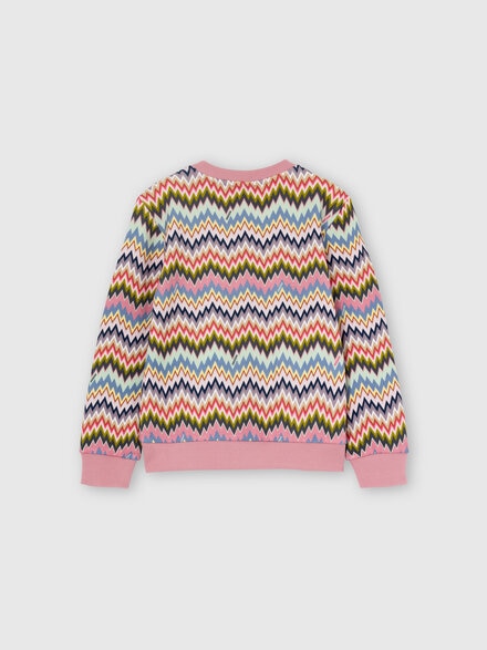 Felpa girocollo in puro cotone, Multicolore  - KS25WW02BV00IFS30FS
