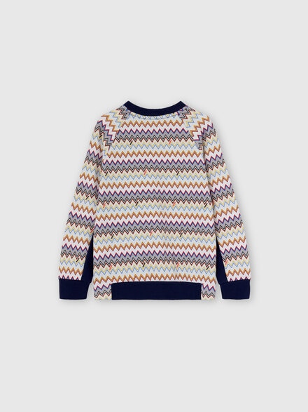 Crewneck sweatshirt in 100% cotton, Multicoloured  - KS25WW03BV00IGS72O7