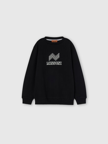 Cotton crewneck sweatshirt, Black - KS25WW04BV00IGS91PM