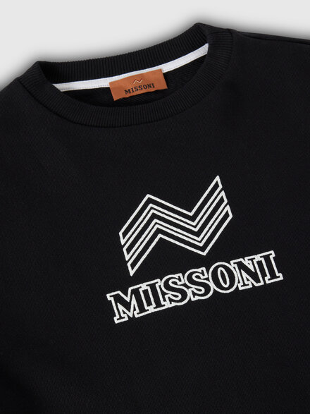 Cotton crewneck sweatshirt, Black - KS25WW04BV00IGS91PM