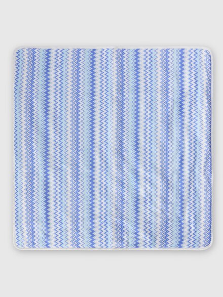 Blanket in 100% cotton, White & Blue - KS25WZ02BV00IGS72KG
