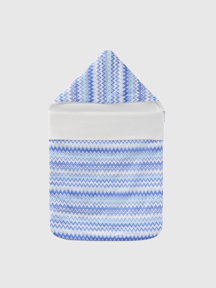 Blanket in 100% cotton, White & Blue - KS25WZ06BV00IGS72KG