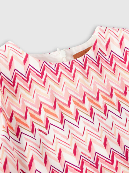 Short dress with flounce in pure viscose, White  - KS26SG03BV00JHS30GC