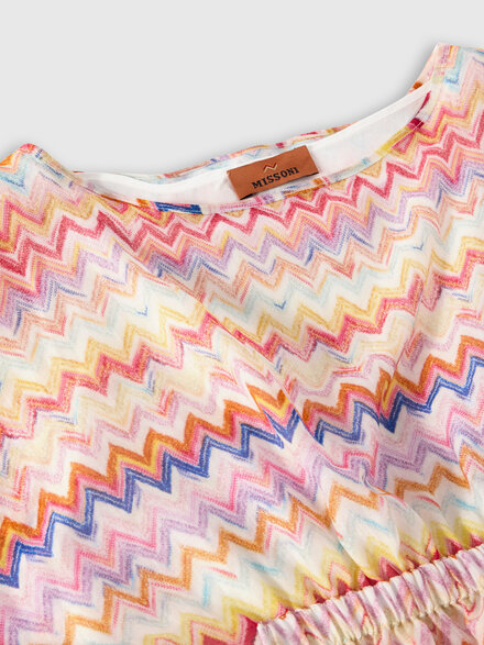 Short dress in cotton and silk blend, Multicoloured  - KS26SG04BV00JHSM923