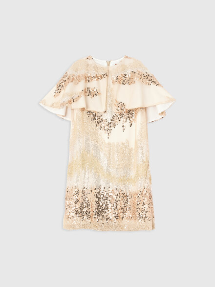 Short dress with sequin appliqu&eacute;, White  - KS26SG05BV00JHS10CK