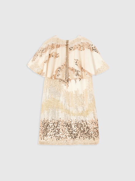 Short dress with sequin appliqu&eacute;, White  - KS26SG05BV00JHS10CK