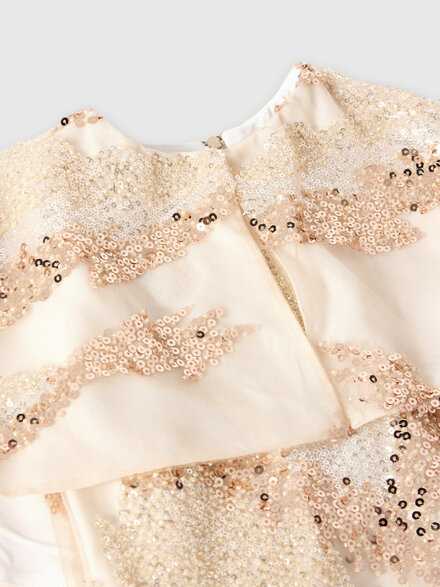 Short dress with sequin appliqu&eacute;, White  - KS26SG05BV00JHS10CK