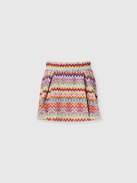 Minigonna in puro cotone zig zag, Multicolore  - KS26SH00BV00JHSM923