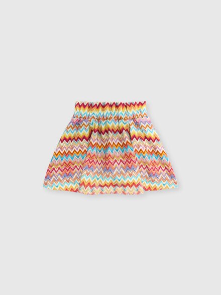 Minigonna in puro cotone zig zag, Multicolore  - KS26SH00BV00JHSM923