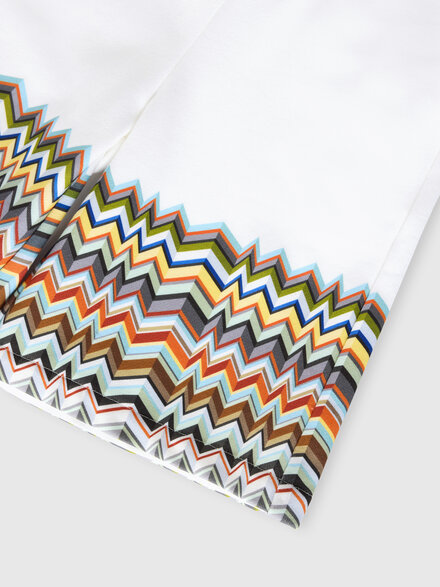 Pure cotton shorts with zig zag detail, White & Multicoloured - KS26SI00BV00JIS019C