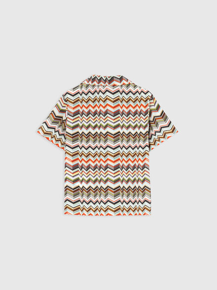 Hemd aus reiner Baumwolle mit Zickzack-Motiv, Mehrfarbig  - KS26SJ00BV00JISMSMW