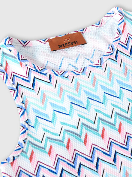 Tank top with zig zag motif, White  - KS26SL01BV00JHSMSPA