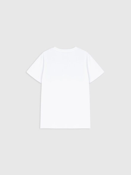 Pure cotton t-shirt with zig zag insert, White & Multicoloured - KS26SL04BV00JIS019C