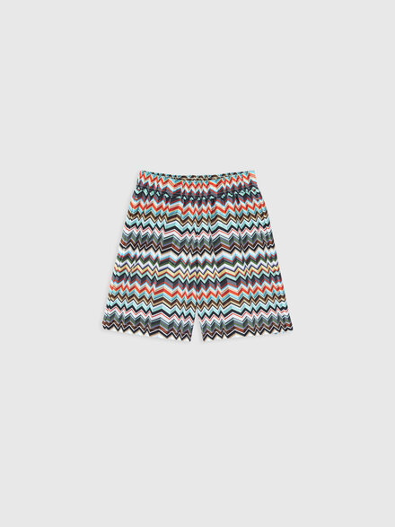 Mid-length swim shorts with zig zag print, Multicoloured  - KS26SP02BV00JISMSMW