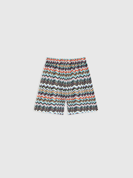 Mid-length swim shorts with zig zag print, Multicoloured  - KS26SP02BV00JISMSMW