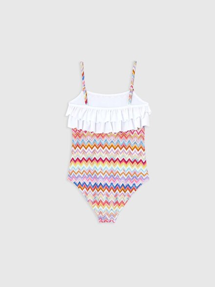 Costume intero con stampa zug zag e balze, Multicolore  - KS26SP06BV00JHSM923
