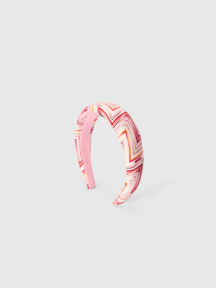 Pure cotton headband with zig zag print, White  - KS26SS00BV00JHS30GC