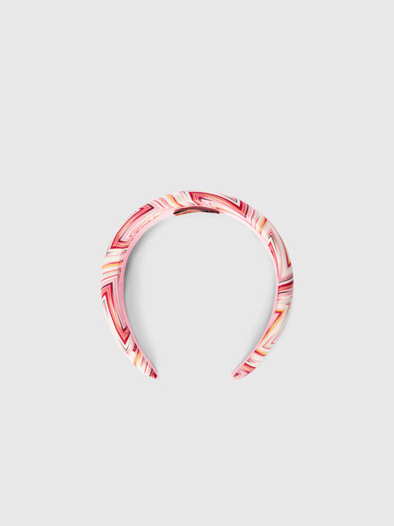 Pure cotton headband with zig zag print, White  - KS26SS00BV00JHS30GC