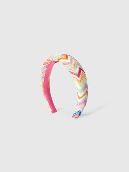 Viscose-blend headband with zig zag motif, Multicoloured  - KS26SS01BV00JHSM923