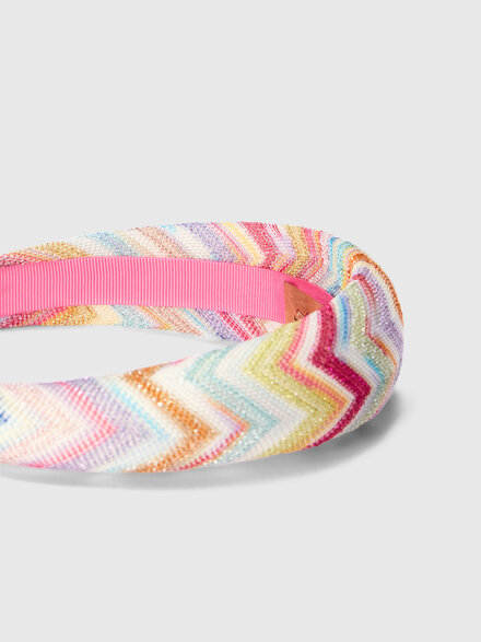 Viscose-blend headband with zig zag motif, Multicoloured  - KS26SS01BV00JHSM923