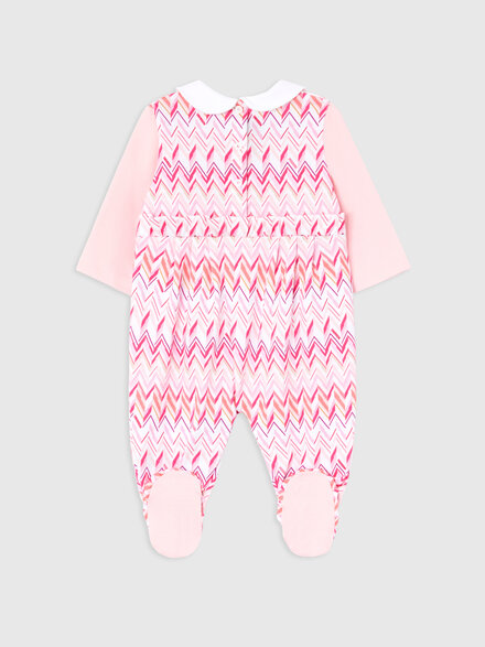 3-piece set with zig zag print, White & Fuchsia - KS26SU00BV00JIS30CM