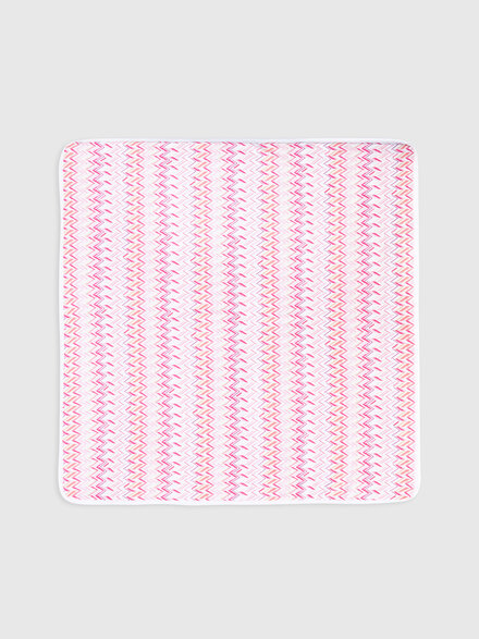 Pure cotton blanket with zig zag motif, White & Fuchsia - KS26SZ00BV00JIS30CM