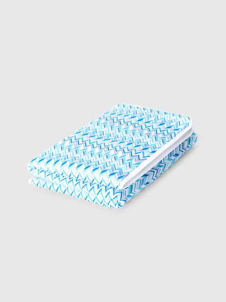 100% cotton blanket with zig zag motif, White  - KS26SZ01BV00JIS72R3