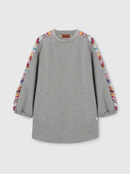 Cotton-blend fleece dress, Grey& Silver - KS26WG00BV00JRS91TU
