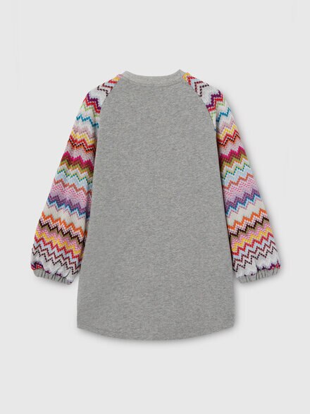 Cotton-blend fleece dress, Grey& Silver - KS26WG00BV00JRS91TU