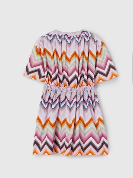 Stretch cotton jersey dress, Multicoloured  - KS26WG02BV00JRSM923