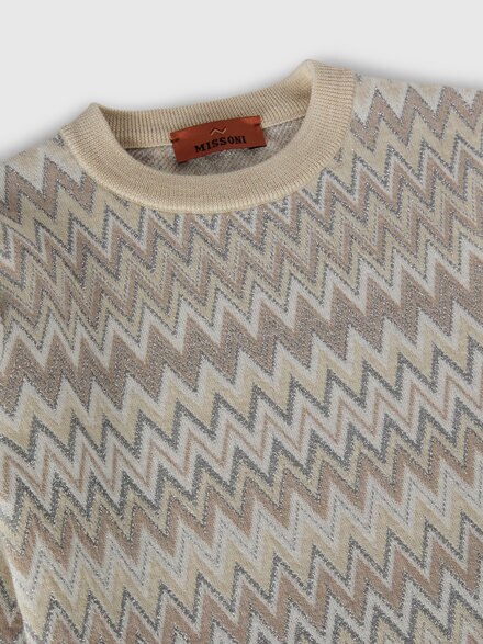 Wool dress, Beige& Silver - KS26WG03BV00JRSMSR2