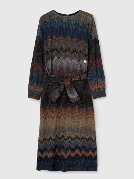 Viscose lam&eacute; dress, Blue - KS26WG05BV00JRS72MA