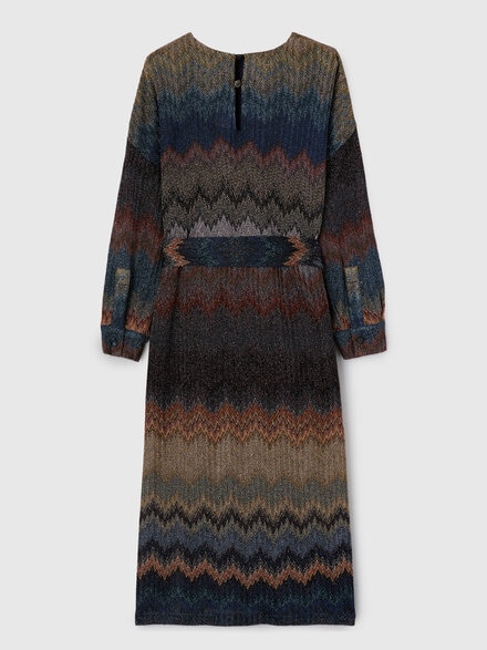Viscose lam&eacute; dress, Blue - KS26WG05BV00JRS72MA