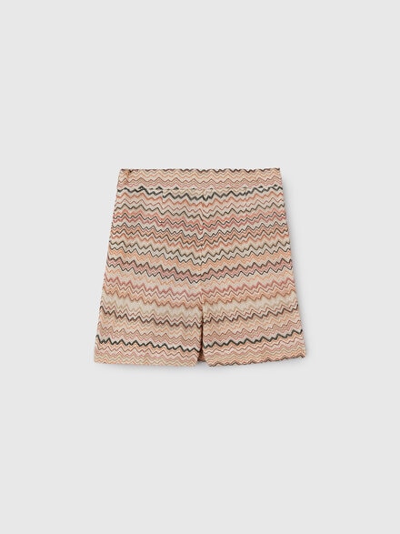 Viscose-blend lam&eacute; skirt, Beige & Multicoloured  - KS26WH02BV00JRS01CW