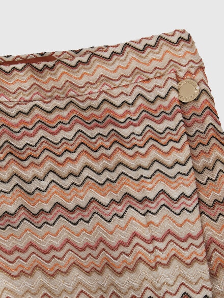 Viscose-blend lam&eacute; skirt, Beige & Multicoloured  - KS26WH02BV00JRS01CW