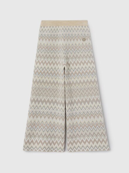 Wool trousers, Beige& Silver - KS26WI05BV00JRSMSR2