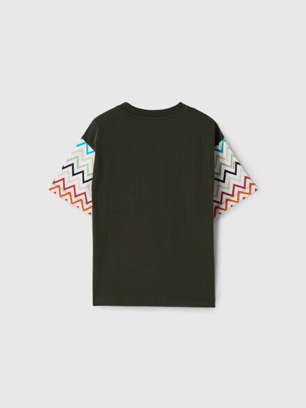 100% cotton crewneck T-shirt, Green - KS26WL04BV00JSS6176