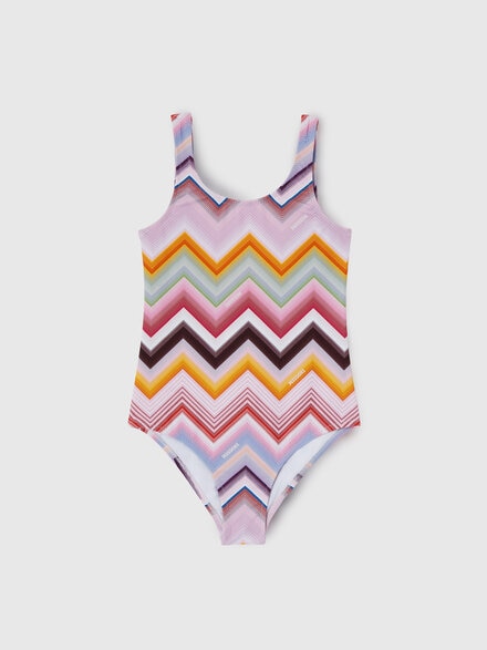 Stretch nylon one-piece swimsuit, Multicoloured  - KS26WP04BV00JRSM923