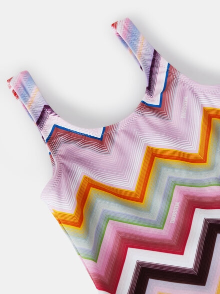 Stretch nylon one-piece swimsuit, Multicoloured  - KS26WP04BV00JRSM923