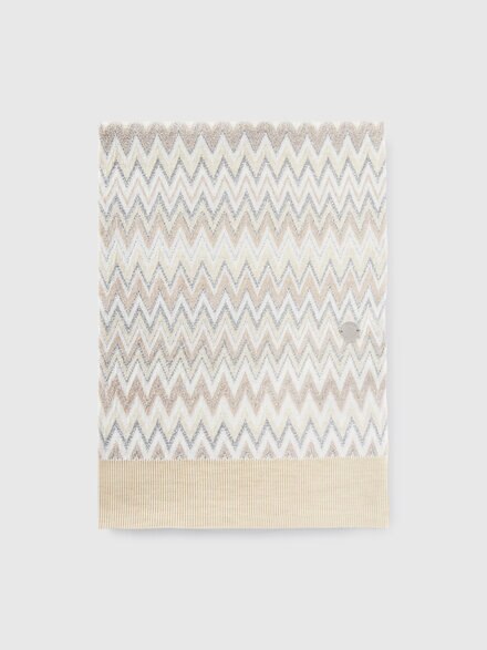 Wool scarf, Beige& Silver - KS26WS04BV00JRSMSR2