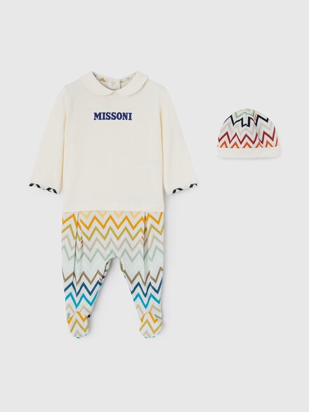 100% cotton three-piece set, White Multicoloured  - KS26WU03BV00JSS01NP