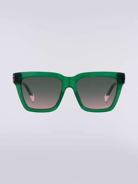 Lunettes de soleil Missoni Seasonal en acétate, Vert & Rose - LS23S00SBV008BSM8GI