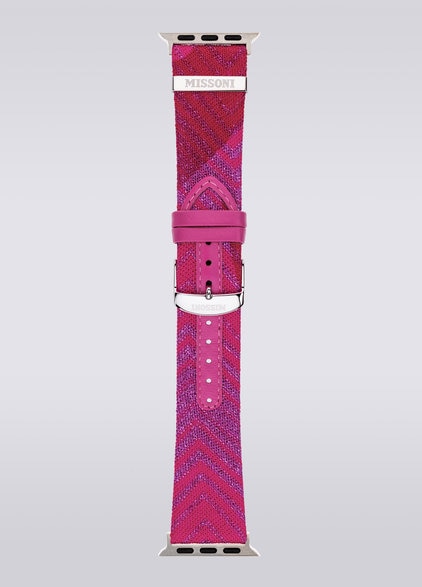 Missoni Fabric 22 mm Apple watch compatible strap, Pink   - LS23W006BV00ERS30D3